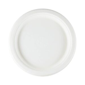 6 Inch Round White Bagasse Plate